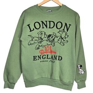 Disney 101 Dalmatians London England Green Graphic Sweatshirt WQSJ060-3L59